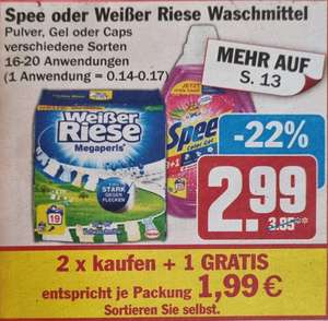 HIT - Spee / Weißer Riese Waschmittel | Pulver - Gel - Caps (16-20WL) | 2x kaufen 1x Gratis