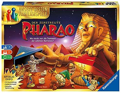 (Prime Day) Der zerstreute Pharao - Gesellschaftsspiel für die ganze Familie, für Erwachsene und Kinder ab 7 Jahren, 1-5 Spieler