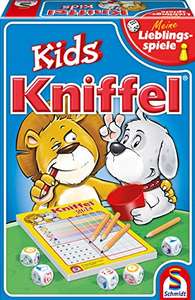 Schmidt Spiele 40535 Kniffel Kids mit Becher, Block, 5 Würfel und 4 Bleistifte (Prime/Müller)