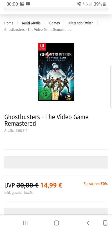 Ghostbusters Remastered Nintendo switch