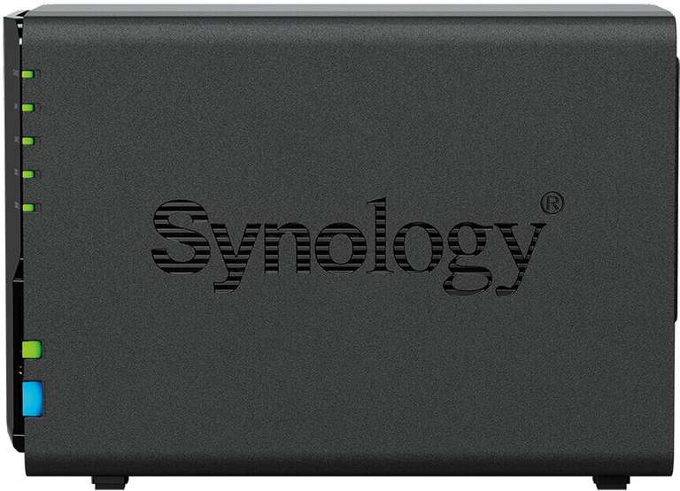 Synology DS224+ 2-Bay NAS (für 2x 3.5" oder 2.5" HDDs, Intel Celeron J4125, 2GB RAM, erweiterbar auf 6GB, 2x Gbit-LAN, 2x USB-A 3.0)
