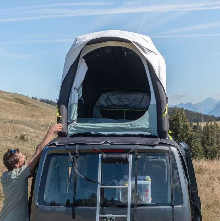Quechua Dachzelt aufblasbar Fresh & Black 2 Pers. inkl. Lattenrost bei  DECATHLON