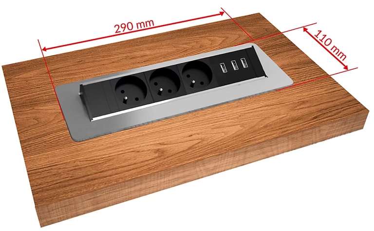 Newpo: Mehrfachsteckdose 3x Steckdosen 3x USB-Anschlüsseeckig oder rund / Bohrer/ 4 Spanngurte je 8,32