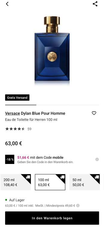 Versace Dylan Blue Eau de Toilette 100ml [Notino-App]