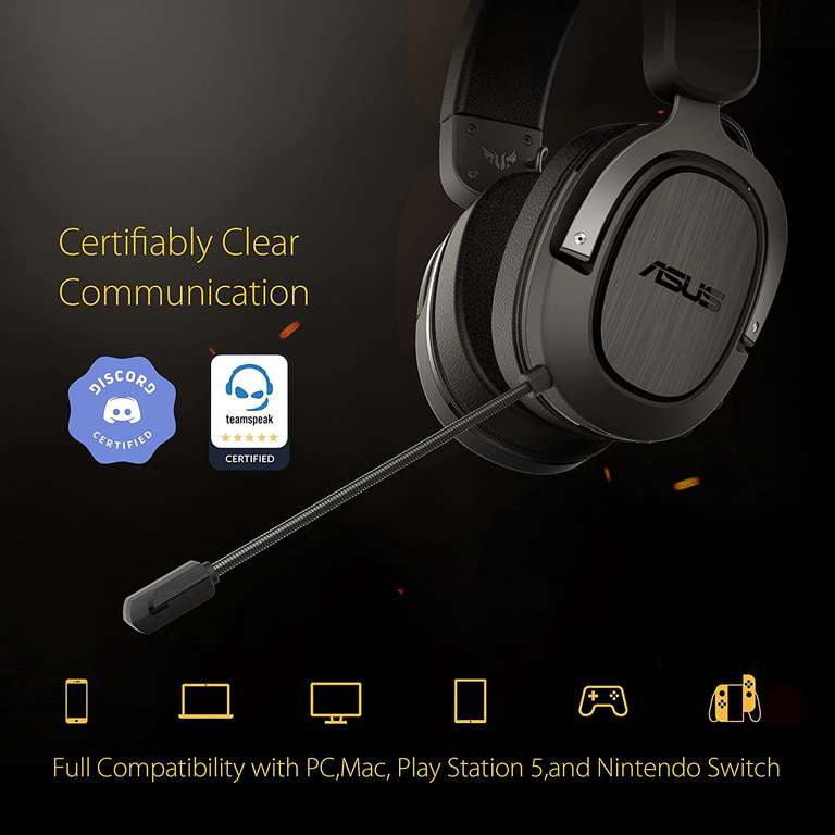 ASUS TUF Gaming H3 Wireless Headset | kabellos, 2,4GHz-Verbindung via USB-C | 7.1 Surround Sound | bis zu 15 Stunden Akkulaufzeit [Amazon]