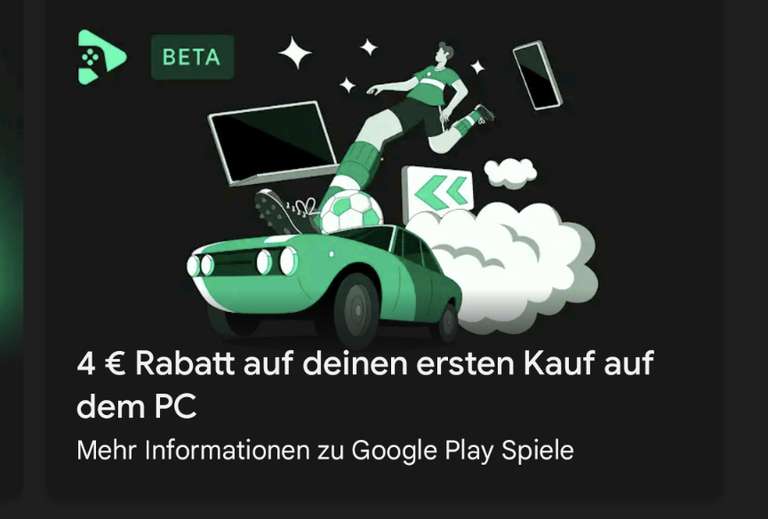 4€ Rabatt Google Play Store Games am PC, kein Mindestbestellwert