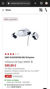 PSVR2 für 504,20€, MediaMarkt (MwSt-Aktion), online oder im Geschäft