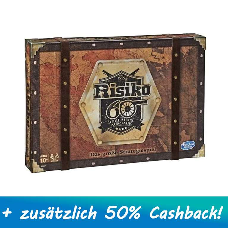 Winning Moves Hasbro - Risiko 60 Jahre Edition (E34071) 42,99 + 50% Cashback // rechnerisch 23€ inkl. Versand