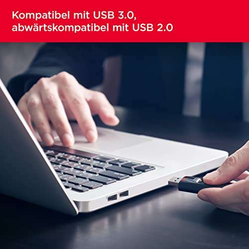 SanDisk Ultra USB 3.0 Flash-Laufwerk 512 GB (SecureAccess Software, Passwortschutz, Übertragungsgeschwindigkeit von bis zu 130 MB/s) Schwarz