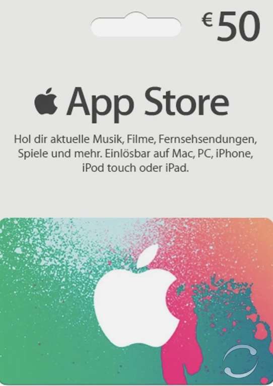 Apple Store Guthaben 50€ für 44,15€ (iTunes)