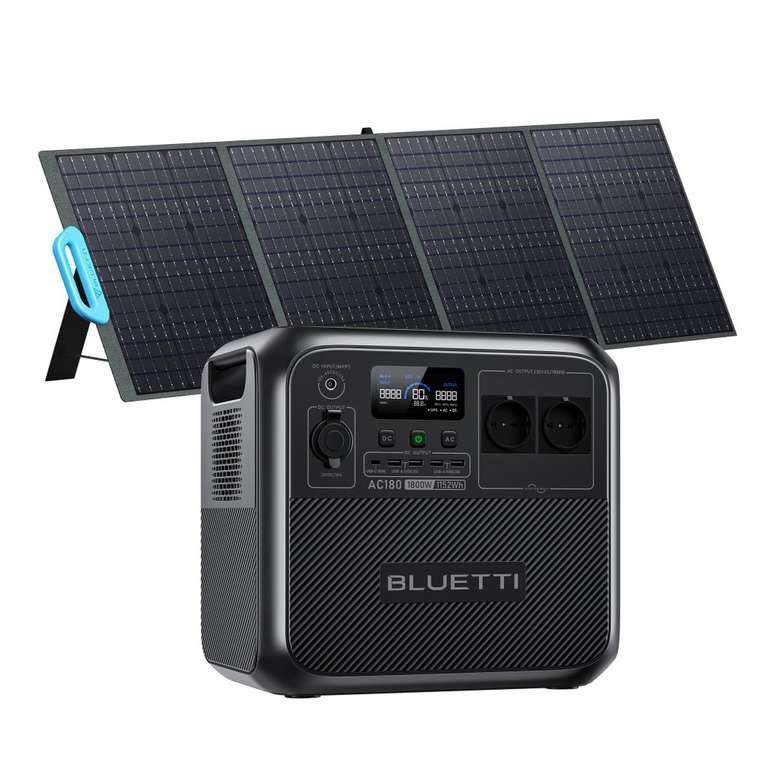 [Kaufland.de] BLUETTI Stromerzeuger AC180 1800W/1152Wh Tragbarer Power Generator mit PV200 Solarpanel, 2.700 W Powerlifting-Modus