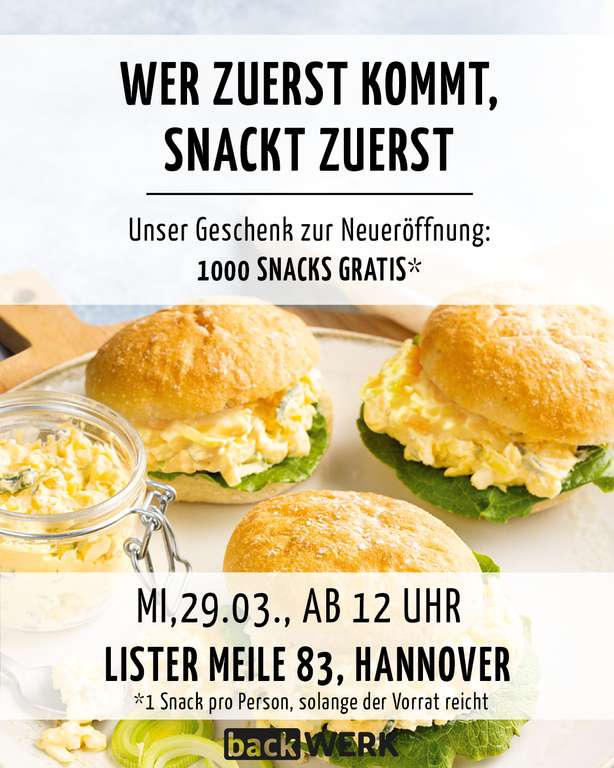 1000 Snacks gratis zur Neueröffnung in Hannover