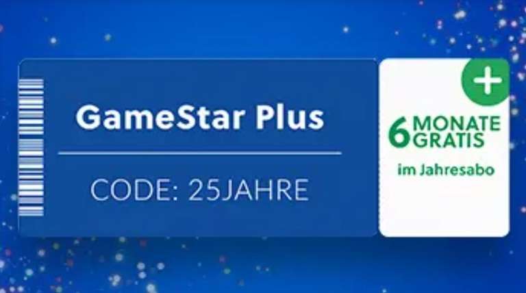 GameStar Plus Jahresabo 50% günstiger