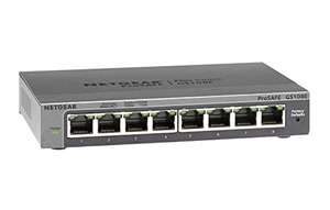 [Prime] Netgear GS108E Managed Switch 8 Port Gigabit Ethernet LAN Switch Plus IGMP Snooping, QoS, lüfterlos, robustes Metallgehäuse, ProSAFE