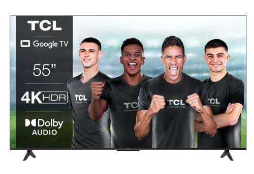 TCL 55P639 55 Zoll (139cm) LED Fernseher, 4K UHD, Smart TV, Google TV, HDR 10, Dynamic Colour Enhancement, 60Hz Motion Clarity