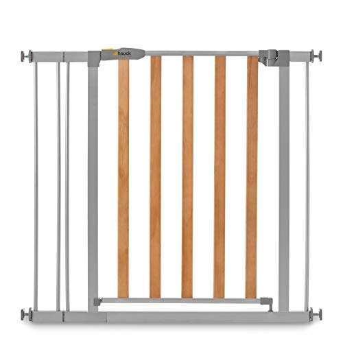 Hauck Türschutzgitter / Treppenschutzgitter für Kinder Wood Lock 2 Safety Gate inkl. 9 cm Verlängerung / 84 - 89 cm breit (Amazon Prime)
