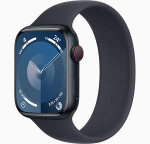 Apple Watch 9, GPS + Cellular, Aluminiumgehäuse Mitternacht für effektiv 522,02€