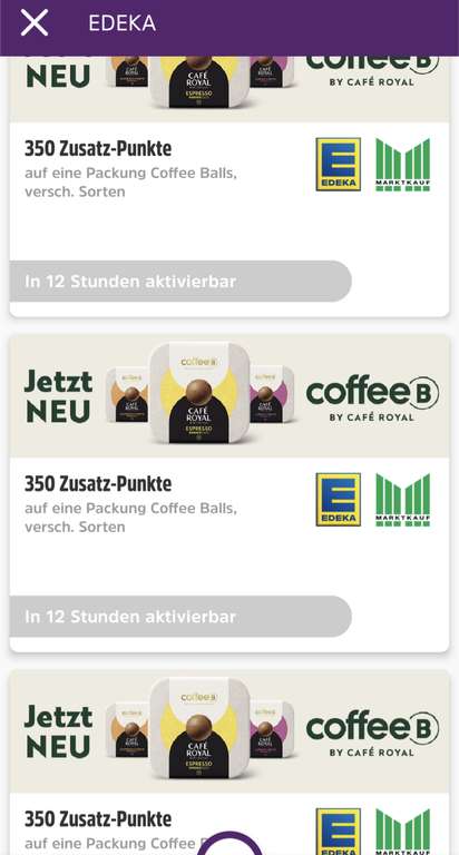 Deutschland Card 350 Punkte für 1x Coffee B Kaffeekapsel bei Edeka für 2,99€ kaufen.