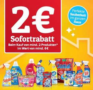 2 Euro Sofortrabatt ab 6 Euro Einkaufswert für Spee, Weißer Riese, Perwoll, Sil, Somat, Bref, biff, Sidolin,WC FRISCH