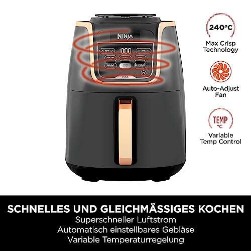 [Amazon.de] Ninja Air Fryer MAX Heißluftfritteuse, 5,2L Airfryer mit Zange, Familiengröße, Antihaftbeschichtung für 99€ (80€ mit CB)