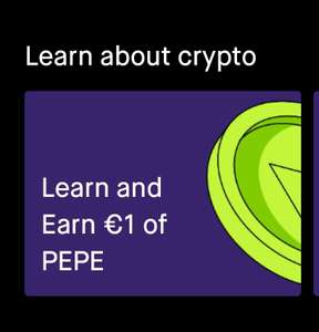 Robinhood Crypto 1€ in Pepe für Learn& Earn