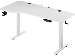 CASARIA Höhenverstellbarer Schreibtisch Weiß 160 x 75 x 73-118cm