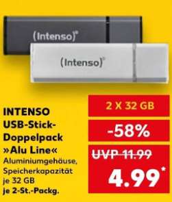 [Kaufland Offline] INTENSO USB-Stick 32GB - Doppelpack Alu Line 2 St. Pckg