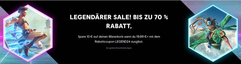 Ubisoft Legendary Sale mit bis 70% Rabatt & 10€ Gutschein ab 19,99€ - z.B. Assassin's Creed Mirage für 14,99€