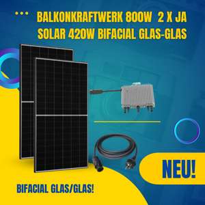 Balkonkraftwerk 800W 2 x JA-Solar 425W Bifacial Glas-Glas + Deye SUN-M80G3-EU-Q0 Wechselrichter (mit Relais) Abholung (368€ inkl. Versand)