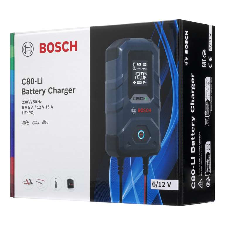diverse Bosch Kfz-Batterieladegeräte (C80-Li / C70 / C40-Li / C30)
