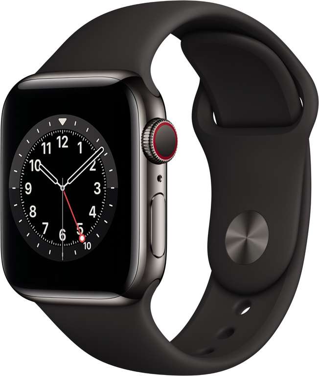 Apple Watch Series 6 Edelstahlgehäuse (GPS + Cellular) 40mm Graphit mit  Sportarmband | mydealz