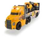 [Prime] Dickie Toys Volvo Heavy Mack Truck, großer LKW mit 2 Volvo Fahrzeugen auf Anhänger, Bagger & Radlader, Anhänger, Licht & Sound