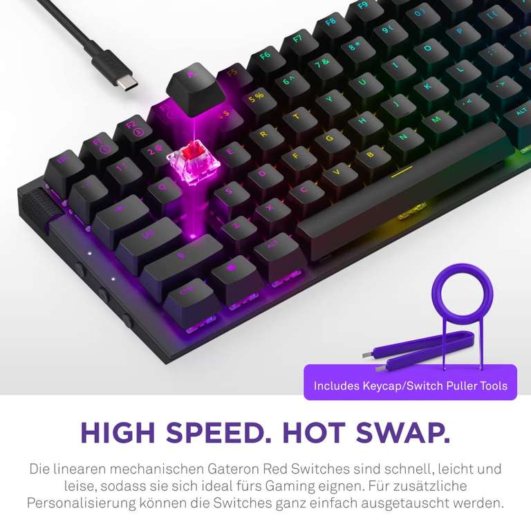 NZXT Function Mini TKL 2022 Mechanische PC Gaming Tastatur mit RGB LED
