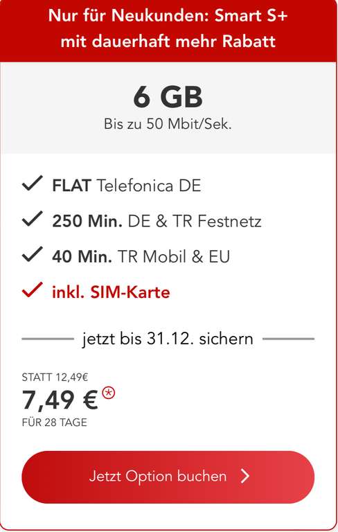 Ayyildiz Prepaid 6 GB Flat 7,49 Euro oder 40 GB für 22,49 euro inkl  Simkarte / 10 Euro Bonus bei Rufnummer Mitnahme Netz Telefónica | mydealz