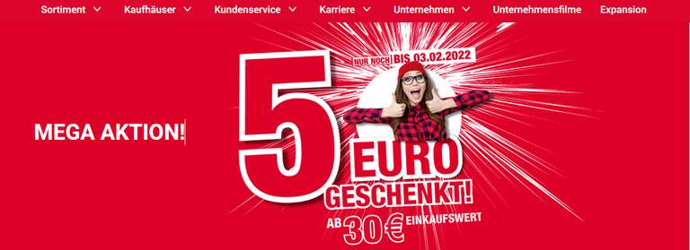 5 Euro Gutschein bei 30 Euro Einkauf - Woolworth