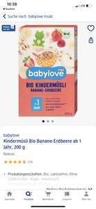 Mit Coupon: 1 Babylove Kindermüsli und 1 Babylove 4er Pack Quetschies für 1,55 Euro (bzw. 1,24 Euro)
