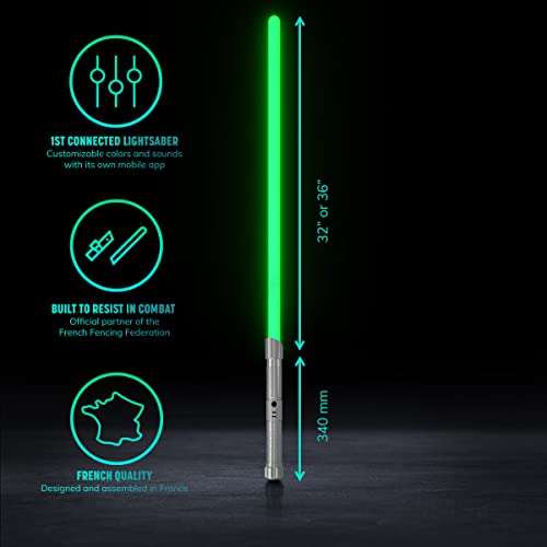 LED RGB Lichtschwert mit App-Steuerung WAAN - Laserschwert mit farbigem Licht & Sound Prime