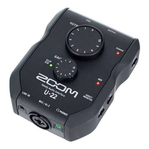 [thomann/justmusic] ZOOM U-22 Audio Interface (USB,Stereo, XLR/Klinke, Phantomspeisung 48v, Hi-Z, für PC/Mac/iPhone/iPad, Ableton Live Lite)