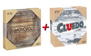 Hasbro Brettspiele Monopoly und Cluedo Holz Sondereditionen
