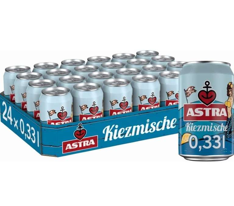 (Prime Spar-Abo) Astra Kiezmische fruchtig, trübes Alster Radler, Bier Dose Einweg (24 X 0.33 L)+ 6€ Pfand