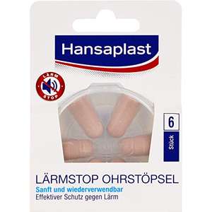 Hansaplast Lärmstopp Ohrstöpsel (6 Stück), sanfter Gehörschutz ideal zum Schlafen und Entspannen, -33 db (Spar-Abo Prime)
