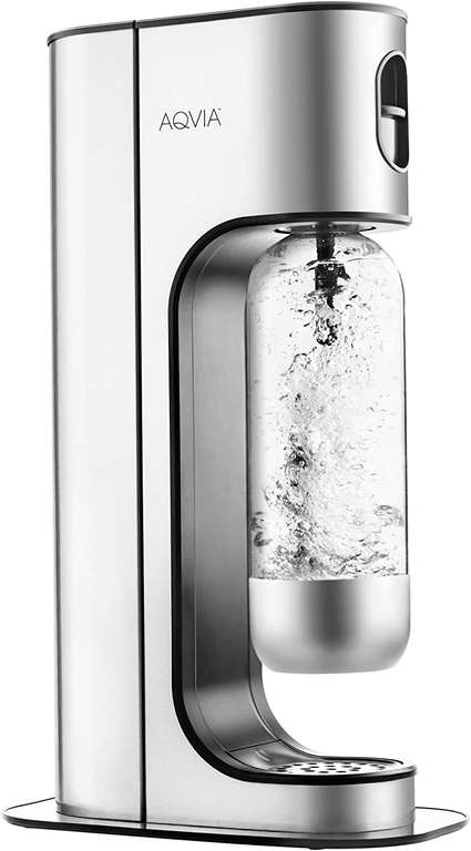 Aqvia Exclusive Wassersprudler (5. Generation, Edelstahlgehäuse, inkl. 2x 1l PET-Flasche, ohne CO2-Zylinder)