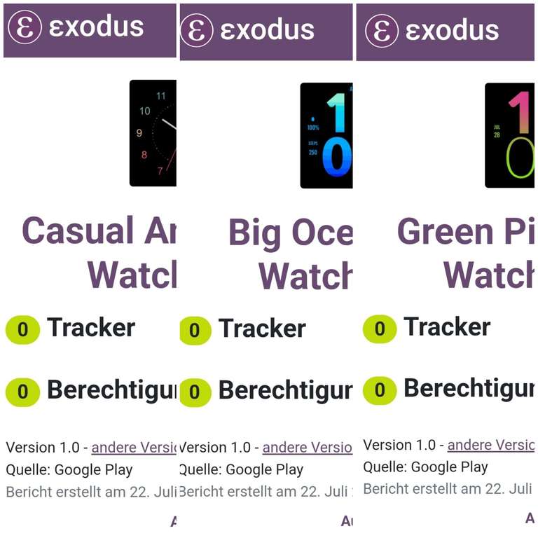(Google Play Store) 3 Watchfaces von "Redzola Watchfaces" (WearOS Watchface, analog, digital)