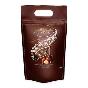 Lindt LINDOR | 1 kg Beutel, wiederverschließbar | ca. 80 Kugeln Haselnuss-Milch-Schokolade und andere Sorten - PRIME