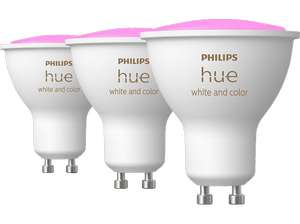 PHILIPS Hue White & Col. Amb. GU10 Dreierpack LED Lampe Mehrfarbig