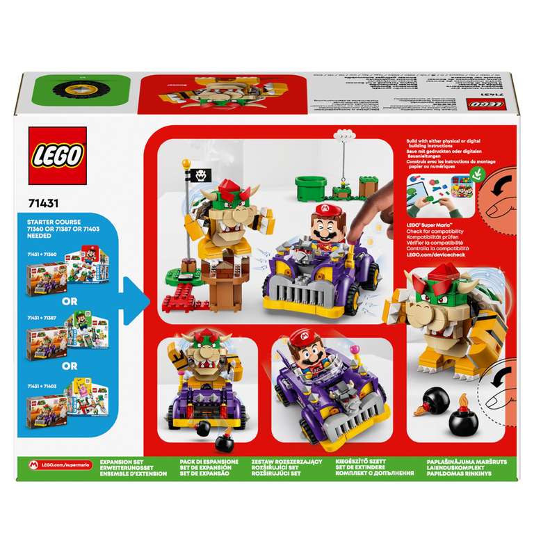LEGO Super Mario Bowsers Monsterkarre – Erweiterungsset, Auto-Spielzeug mit Bowser-Figur für Jungs und Mädchen, 71431 PRIME