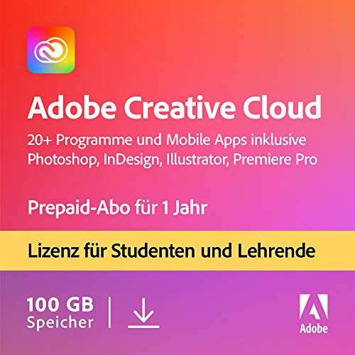 PRIME Adobe Creative Cloud All Apps | Student und Teacher | 1 Jahr | PC/Mac | Download