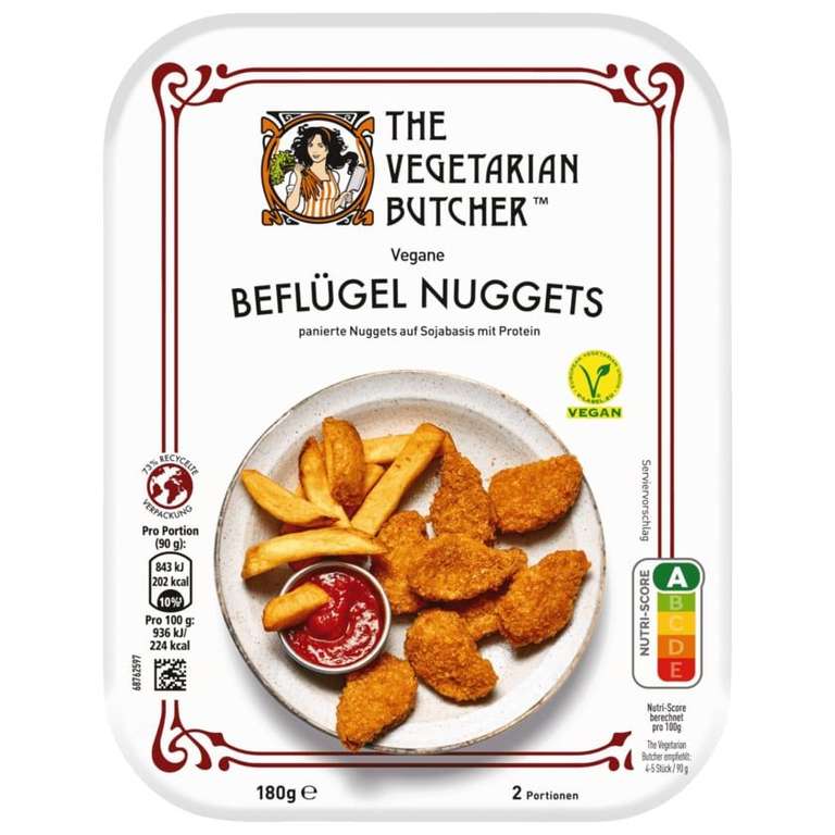 [Rewe] The Vegetarian Butcher Beflügel Nuggets oder Chickimicki Burger mit Coupon nur 1,24€ je Packung | vegan