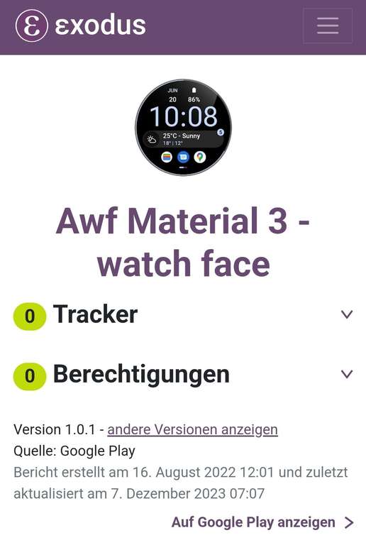 Awf Material 3 / Concentric 1: Wear OS face [WearOS Watchface][Google Play Store]