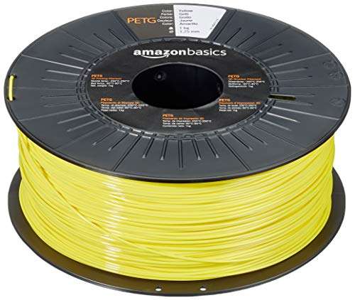 [Prime] Amazon Basics 3D-Drucker-Filament aus PETG-Kunststoff, 1,75 mm, Gelb, 1-kg-Spule